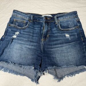 Carly Jean Los Angeles Distressed Blue Jean Shorts